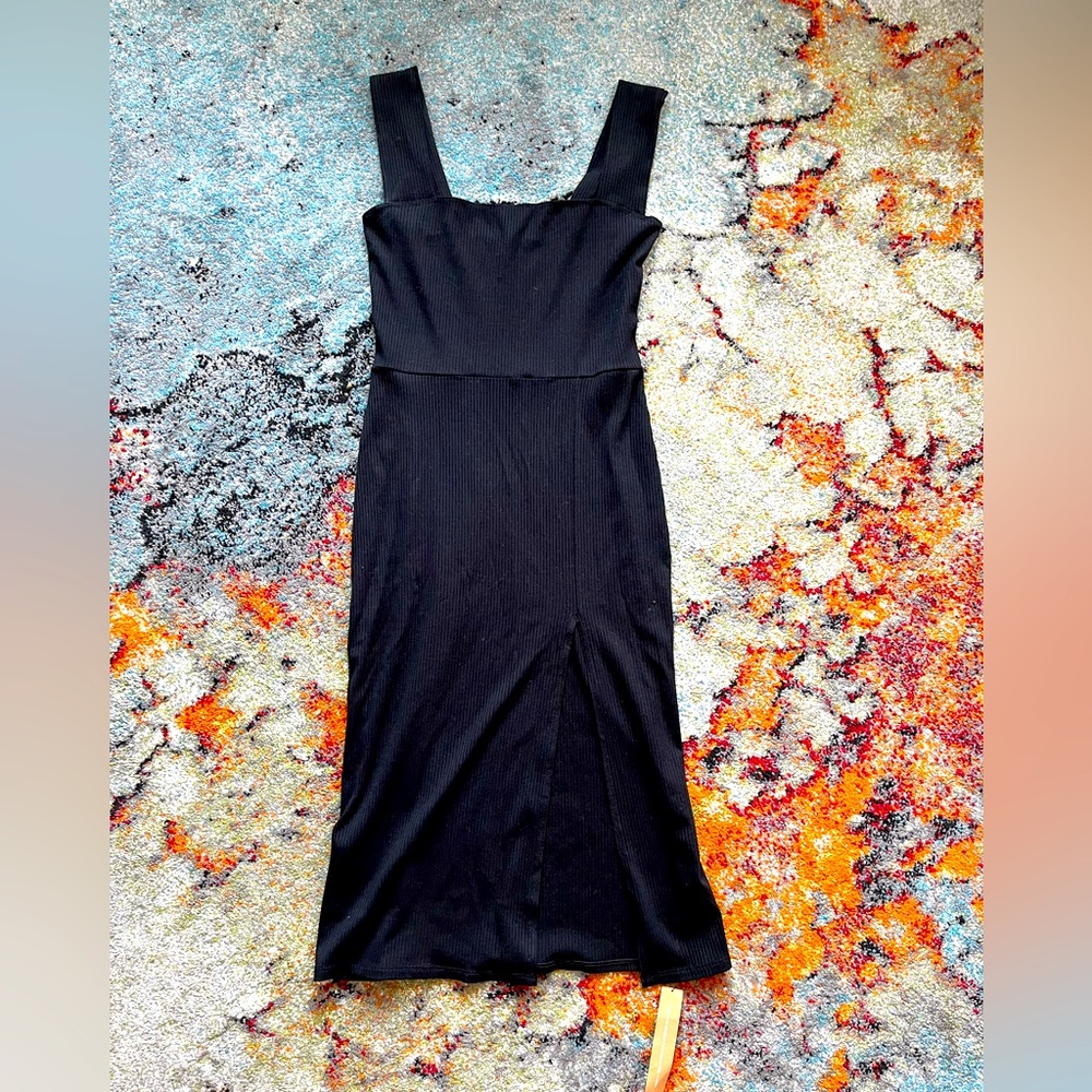 Reformation Sz Sm Black Midi Dress